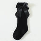 Red Bow Tie Knee High Tube Socks Girls' Christmas Stockings Infants Toddlers Soft Cotton Children Non Slip Floor Socks Baby Gift