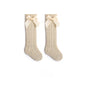 Summer Baby Girls Socks Toddler Bow Long Sock Kids Knee High Soft Cotton Mesh Stocking Spanish Style Hollow Out Lace Socks 0-3Y