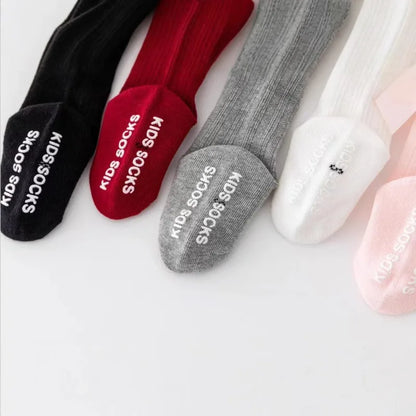 Red Bow Tie Knee High Tube Socks Girls' Christmas Stockings Infants Toddlers Soft Cotton Children Non Slip Floor Socks Baby Gift