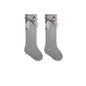Summer Baby Girls Socks Toddler Bow Long Sock Kids Knee High Soft Cotton Mesh Stocking Spanish Style Hollow Out Lace Socks 0-3Y