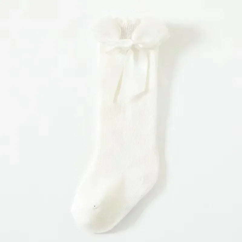 Red Bow Tie Knee High Tube Socks Girls' Christmas Stockings Infants Toddlers Soft Cotton Children Non Slip Floor Socks Baby Gift