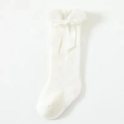 Red Bow Tie Knee High Tube Socks Girls' Christmas Stockings Infants Toddlers Soft Cotton Children Non Slip Floor Socks Baby Gift