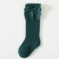 Red Bow Tie Knee High Tube Socks Girls' Christmas Stockings Infants Toddlers Soft Cotton Children Non Slip Floor Socks Baby Gift